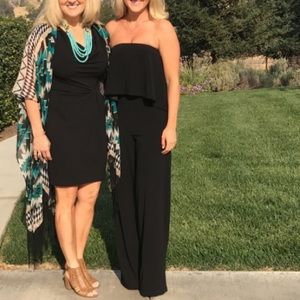 DO+BE Black Strapless Jumpsuit Size Small